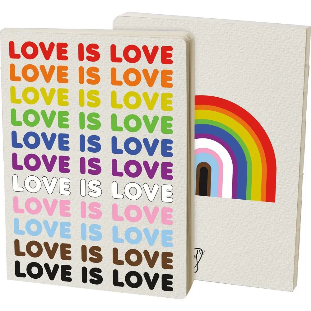 Love Is Love Journal LGBTQ+ Pride Notebook with Rainbow Back Cover | 160 Lined